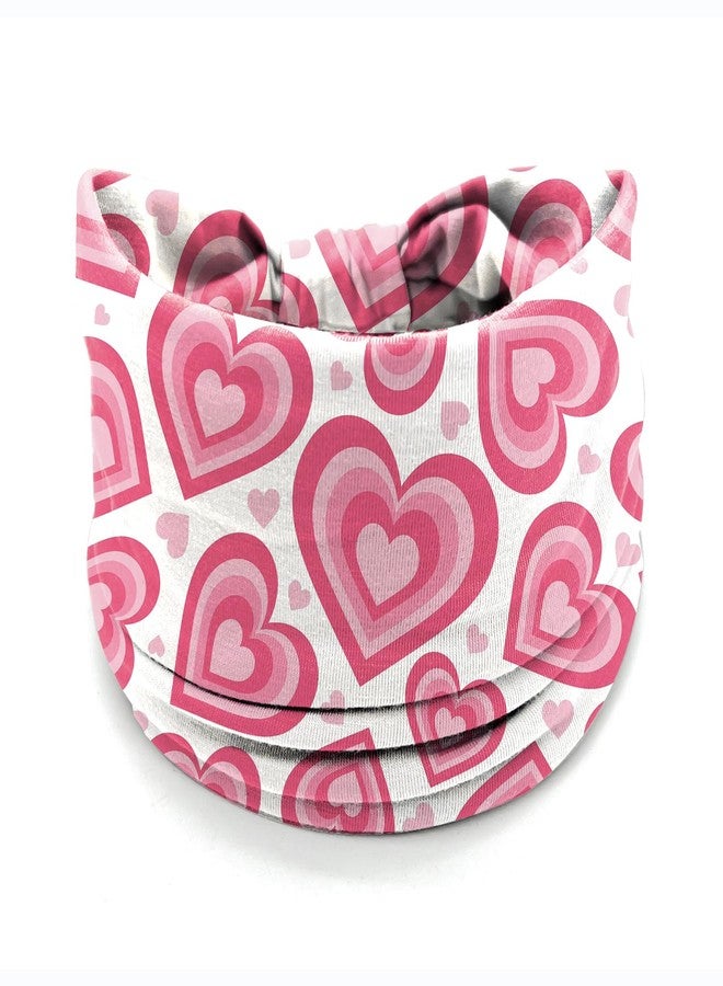 winthrop 4 Pcs Valentine's Day Headbands for Women, Pink Wide Turban Dress Up Costume Breathable Stretchy Non Slip Head Wrap, Love Heart Printed Pattern Holiday Fall Winter Hair Band for Yoga Running Party - Image 4